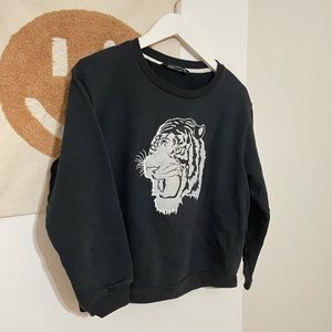 Zara Tiger Crop Sweater S